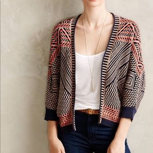 Anthropologie Moth Jacquard Chunky Knit Sweater